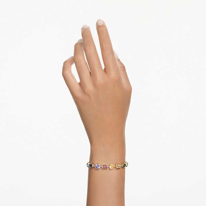 Imber Bracelet Mixed Cuts, Multicolored, Gold-Tone Plated Imber Bracelet Mixed Cuts, Multicolored, Gold-Tone Plated