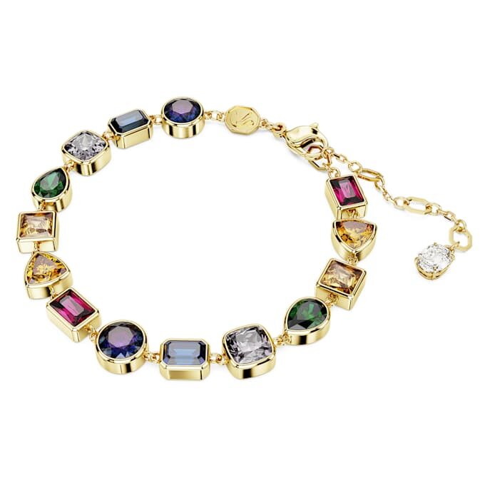 Imber Bracelet Mixed Cuts, Multicolored, Gold-Tone Plated Imber Bracelet Mixed Cuts, Multicolored, Gold-Tone Plated