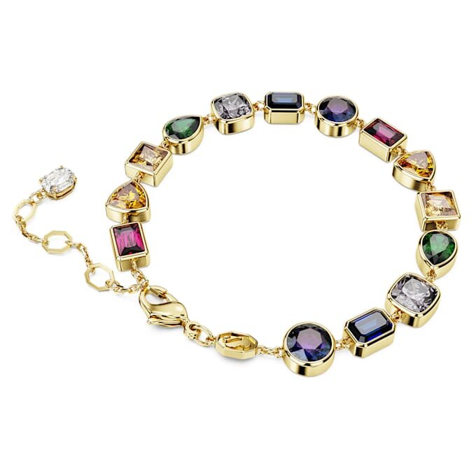 Imber Bracelet Mixed Cuts, Multicolored, Gold-Tone Plated Imber Bracelet Mixed Cuts, Multicolored, Gold-Tone Plated