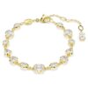 Imber Bracelet Mixed Cuts, White, Gold-Tone Plated Imber Bracelet Mixed Cuts, White, Gold-Tone Plated