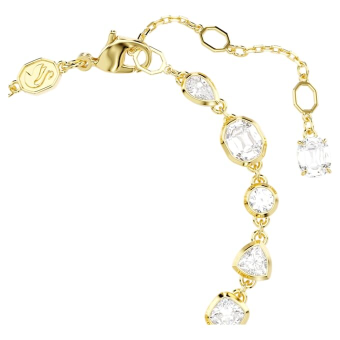 Imber Bracelet Mixed Cuts, White, Gold-Tone Plated Imber Bracelet Mixed Cuts, White, Gold-Tone Plated