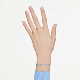 Imber Bracelet Mixed Round Cuts, Blue, Rhodium Plated Imber Bracelet Mixed Round Cuts, Blue, Rhodium Plated