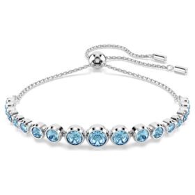 Imber Bracelet Mixed Round Cuts, Blue, Rhodium Plated Imber Bracelet Mixed Round Cuts, Blue, Rhodium Plated