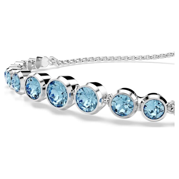 Imber Bracelet Mixed Round Cuts, Blue, Rhodium Plated Imber Bracelet Mixed Round Cuts, Blue, Rhodium Plated