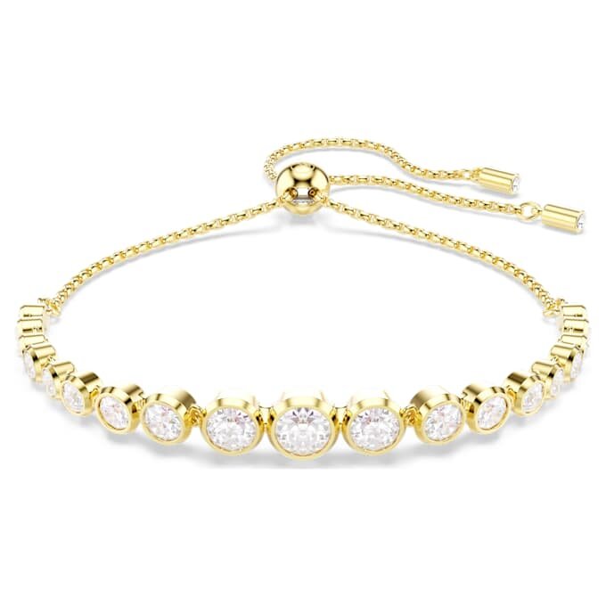 Imber Bracelet Mixed Round Cuts, White, Gold-Tone Plated Imber Bracelet Mixed Round Cuts, White, Gold-Tone Plated