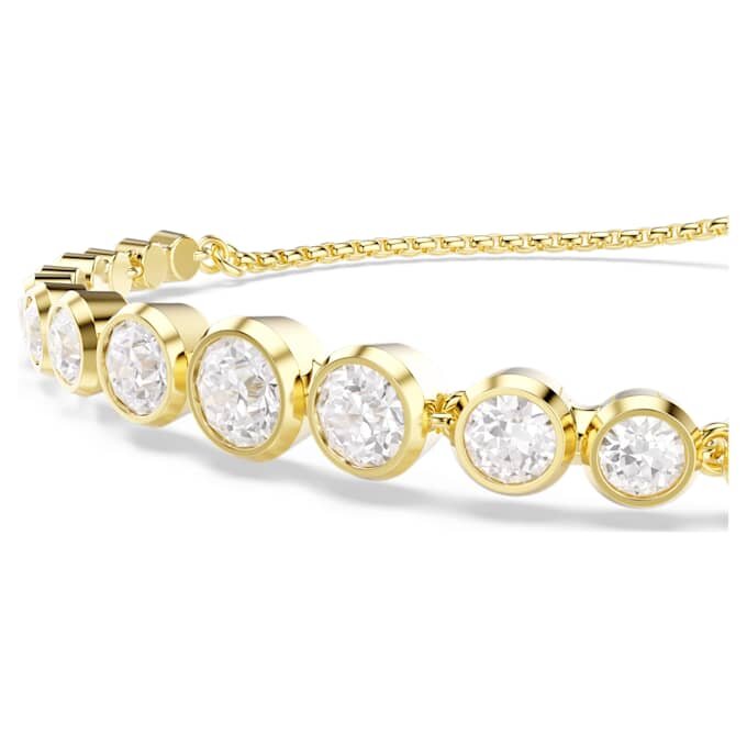Imber Bracelet Mixed Round Cuts, White, Gold-Tone Plated Imber Bracelet Mixed Round Cuts, White, Gold-Tone Plated
