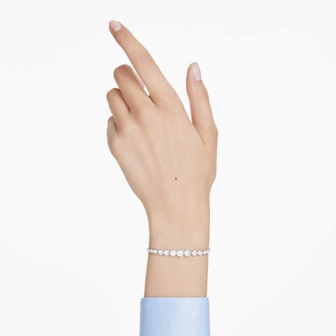 Imber Bracelet Mixed Round Cuts, White, Rhodium Plated Imber Bracelet Mixed Round Cuts, White, Rhodium Plated