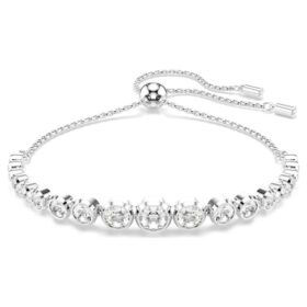 Imber Bracelet Mixed Round Cuts, White, Rhodium Plated Imber Bracelet Mixed Round Cuts, White, Rhodium Plated