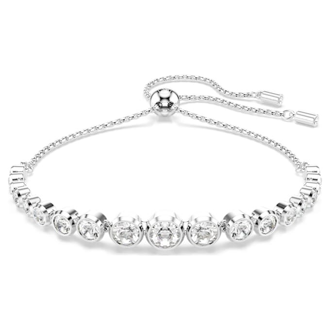 Imber Bracelet Mixed Round Cuts, White, Rhodium Plated Imber Bracelet Mixed Round Cuts, White, Rhodium Plated