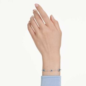 imber bracelet round cut blue rhodium plated 1 280x280 - Imber Bracelet Round Cut, Blue, Rhodium Plated
