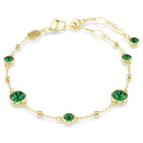 Imber Bracelet Round Cut, Green, Gold-Tone Plated Imber Bracelet Round Cut, Green, Gold-Tone Plated