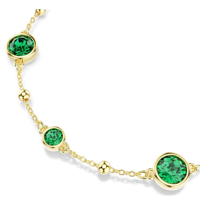 Imber Bracelet Round Cut, Green, Gold-Tone Plated Imber Bracelet Round Cut, Green, Gold-Tone Plated