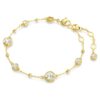 Imber Bracelet Round Cut, Scattered Design, White, Gold-Tone Plated