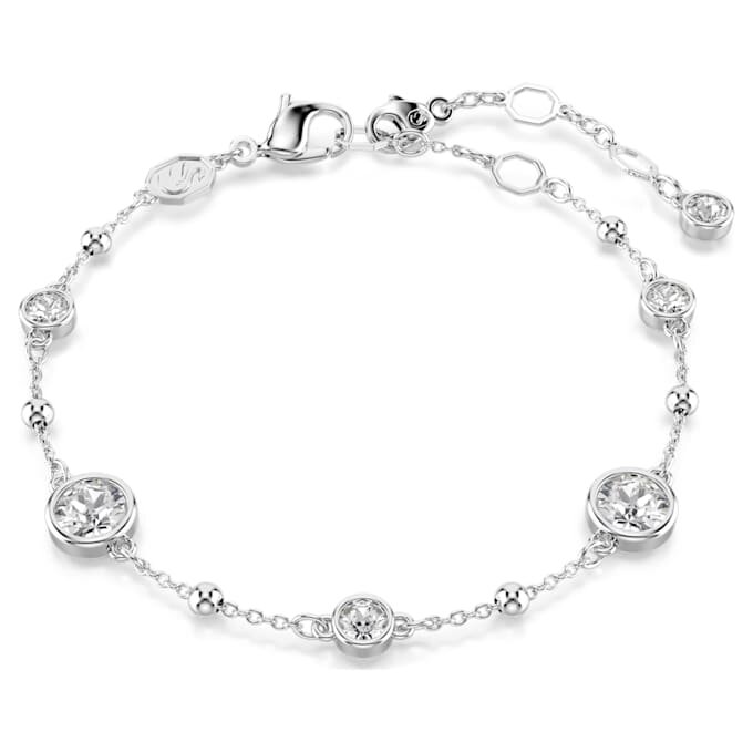Imber Bracelet Round Cut, White, Rhodium Plated Imber Bracelet Round Cut, White, Rhodium Plated