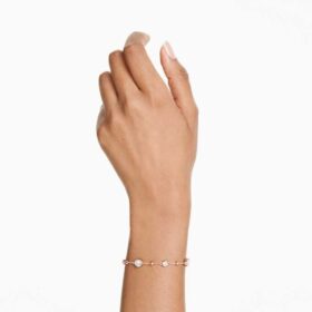 Imber Bracelet Round Cut, White, Rose Gold-Tone Plated Imber Bracelet Round Cut, White, Rose Gold-Tone Plated