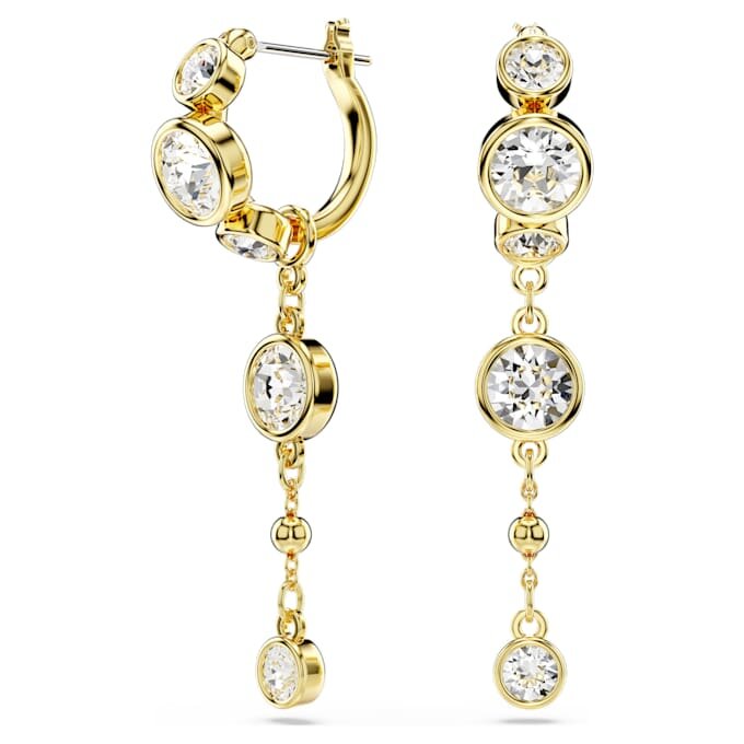 Imber Drop Earrings Round Cut, White, Mixed Metal Finish Imber Drop Earrings Round Cut, White, Mixed Metal Finish