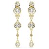 Imber Drop Earrings Round Cut, White, Mixed Metal Finish Imber Drop Earrings Round Cut, White, Mixed Metal Finish