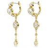 Imber Drop Earrings Round Cut, White, Mixed Metal Finish Imber Drop Earrings Round Cut, White, Mixed Metal Finish