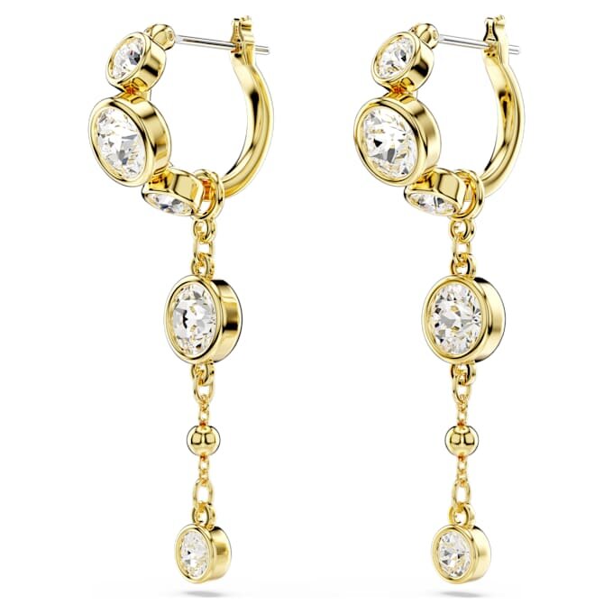 Imber Drop Earrings Round Cut, White, Mixed Metal Finish Imber Drop Earrings Round Cut, White, Mixed Metal Finish