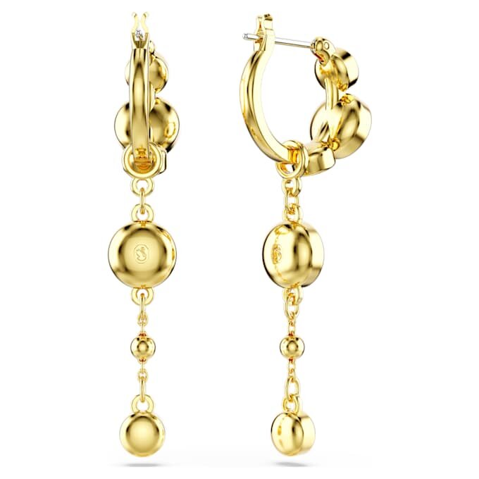 Imber Drop Earrings Round Cut, White, Mixed Metal Finish Imber Drop Earrings Round Cut, White, Mixed Metal Finish