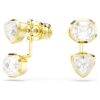 Imber Earring Jackets Asymmetrical Design, Mixed Cuts, White, Gold-Tone Plated Imber Earring Jackets Asymmetrical Design, Mixed Cuts, White, Gold-Tone Plated