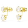 Imber Earring Jackets Asymmetrical Design, Mixed Cuts, White, Gold-Tone Plated Imber Earring Jackets Asymmetrical Design, Mixed Cuts, White, Gold-Tone Plated