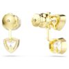 Imber Earring Jackets Asymmetrical Design, Mixed Cuts, White, Gold-Tone Plated Imber Earring Jackets Asymmetrical Design, Mixed Cuts, White, Gold-Tone Plated