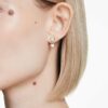 Imber Earring Jackets Asymmetrical Design, Mixed Cuts, White, Gold-Tone Plated Imber Earring Jackets Asymmetrical Design, Mixed Cuts, White, Gold-Tone Plated