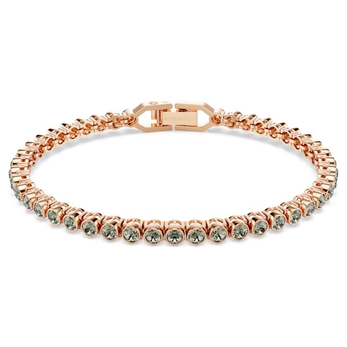 Imber Emily Tennis Bracelet Round Cut, Black, Rose Gold-Tone Plated Imber Emily Tennis Bracelet Round Cut, Black, Rose Gold-Tone Plated