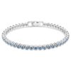 Imber Emily Tennis Bracelet Round Cut, Blue, Rhodium Plated Imber Emily Tennis Bracelet Round Cut, Blue, Rhodium Plated