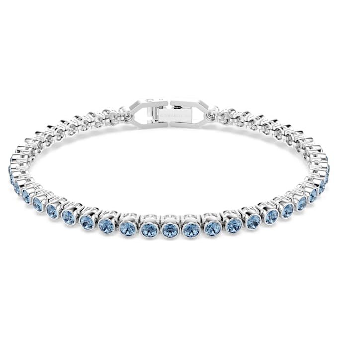 Imber Emily Tennis Bracelet Round Cut, Blue, Rhodium Plated Imber Emily Tennis Bracelet Round Cut, Blue, Rhodium Plated