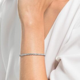 Imber Emily Tennis Bracelet Round Cut, White, Rhodium Plated Imber Emily Tennis Bracelet Round Cut, White, Rhodium Plated