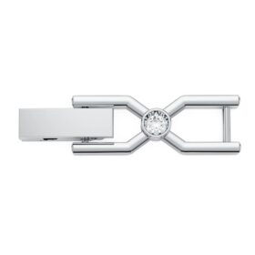 Imber Emily Tennis Extender Round Cut, White, Rhodium Plated