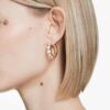 Imber Hoop Earrings Round Cut, White, Gold-Tone Plated Imber Hoop Earrings Round Cut, White, Gold-Tone Plated