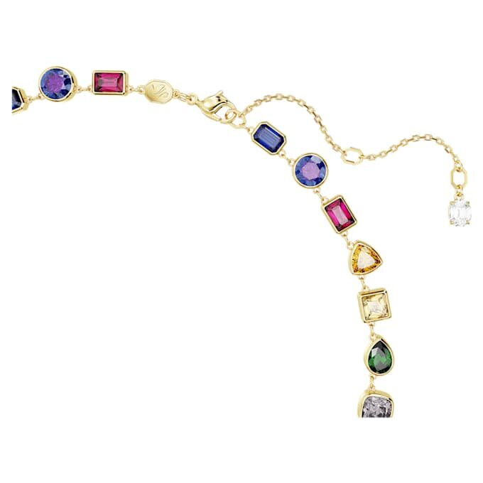 Imber Necklace Mixed Cuts, Multicolored, Gold-Tone Plated Imber Necklace Mixed Cuts, Multicolored, Gold-Tone Plated