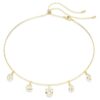 Imber Necklace Mixed Cuts, White, Gold-Tone Plated Imber Necklace Mixed Cuts, White, Gold-Tone Plated