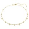 Imber Necklace Round Cut, Scattered Design, White, Gold-Tone Plated Imber Necklace Round Cut, Scattered Design, White, Gold-Tone Plated