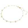 Imber Necklace Round Cut, Scattered Design, White, Gold-Tone Plated Imber Necklace Round Cut, Scattered Design, White, Gold-Tone Plated