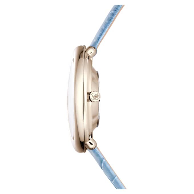 Imber Oval Watch Swiss Made, Leather Strap, Blue, Champagne Gold-Tone Finish Imber Oval Watch Swiss Made, Leather Strap, Blue, Champagne Gold-Tone Finish