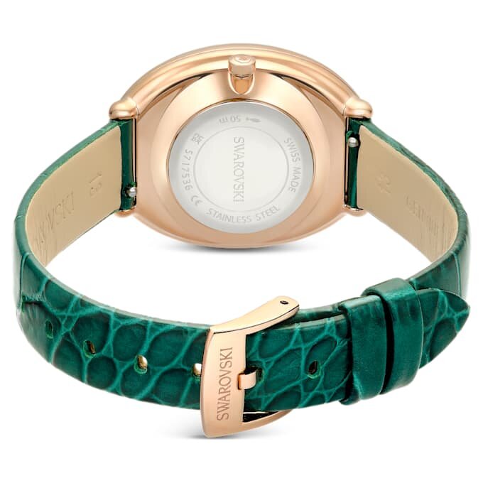 Imber Oval Watch Swiss Made, Leather Strap, Green, Rose Gold-Tone Finish Imber Oval Watch Swiss Made, Leather Strap, Green, Rose Gold-Tone Finish