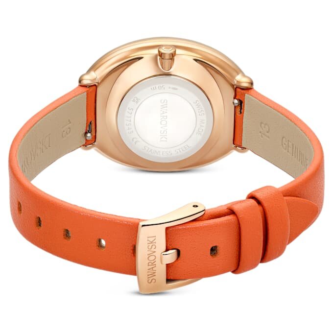 Imber Oval Watch Swiss Made, Leather Strap, Orange, Rose Gold-Tone Finish Imber Oval Watch Swiss Made, Leather Strap, Orange, Rose Gold-Tone Finish