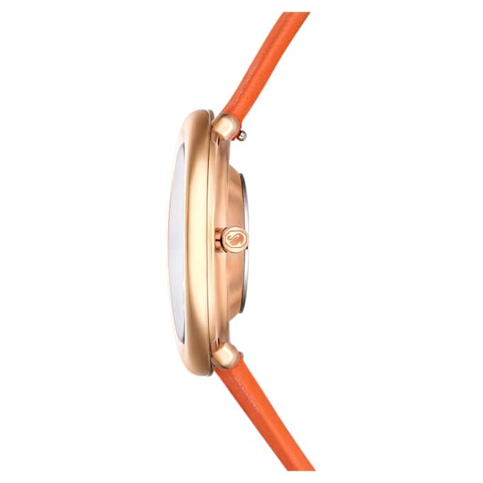 Imber Oval Watch Swiss Made, Leather Strap, Orange, Rose Gold-Tone Finish Imber Oval Watch Swiss Made, Leather Strap, Orange, Rose Gold-Tone Finish