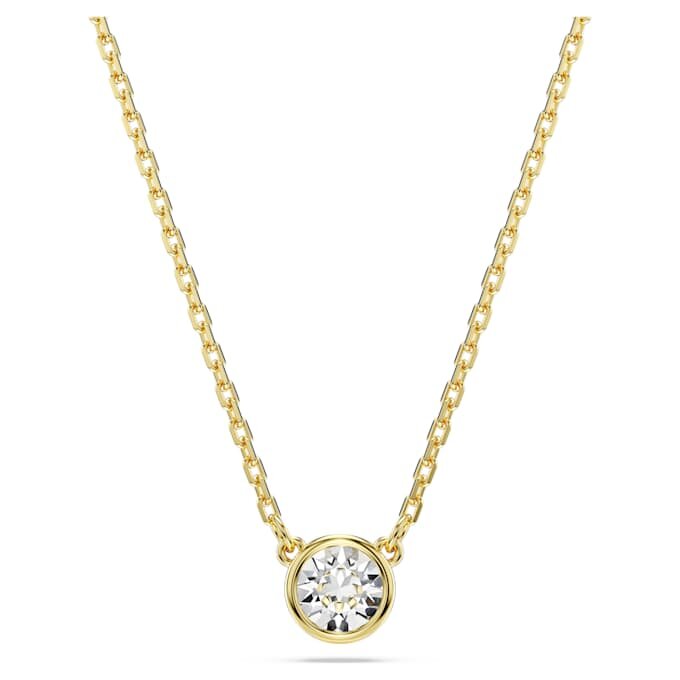 Imber Pendant Round Cut, White, Gold-Tone Plated Imber Pendant Round Cut, White, Gold-Tone Plated