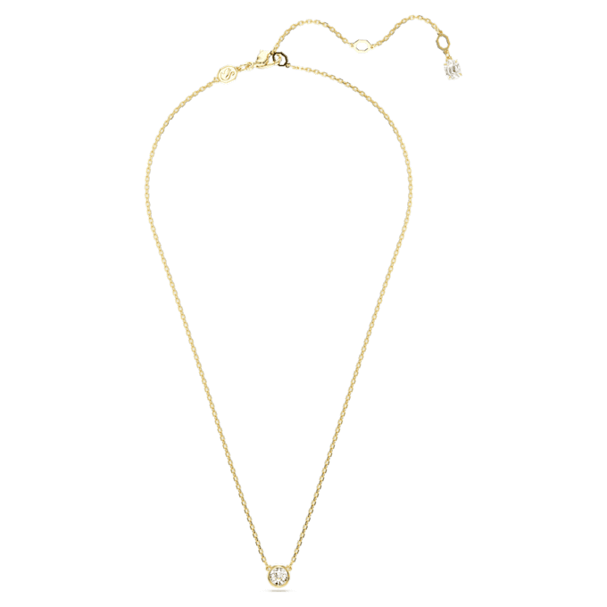 Imber Pendant Round Cut, White, Gold-Tone Plated Imber Pendant Round Cut, White, Gold-Tone Plated