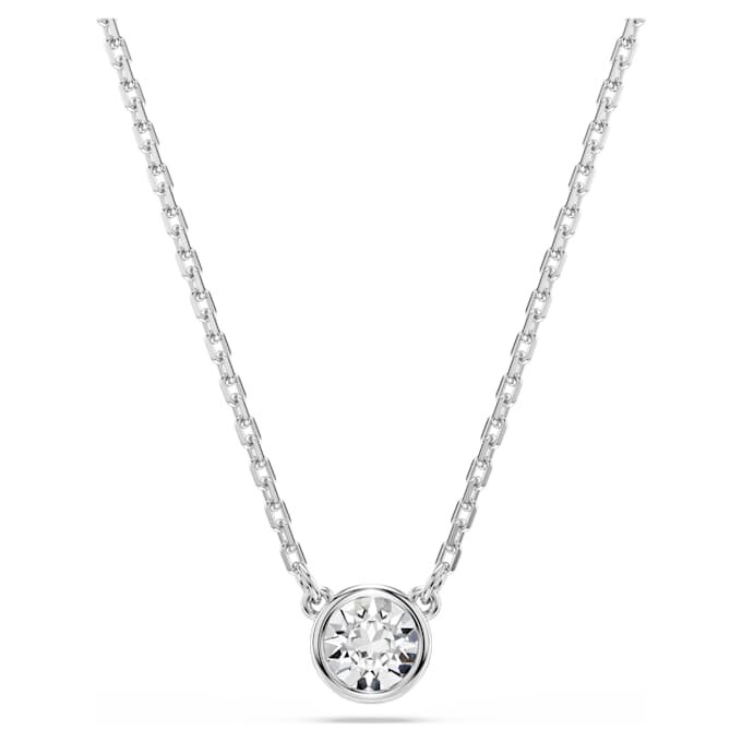 Imber Pendant Round Cut, White, Rhodium Plated Imber Pendant Round Cut, White, Rhodium Plated