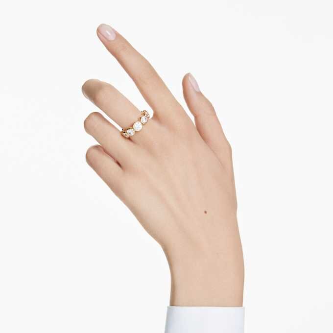 Imber Ring Mixed Round Cuts, White, Gold-Tone Plated Imber Ring Mixed Round Cuts, White, Gold-Tone Plated