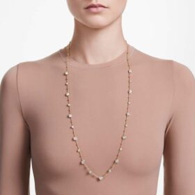 Imber Strandage Round Cut, White, Gold-Tone Plated