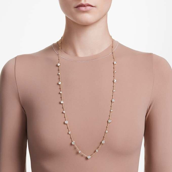 Imber Strandage Round Cut, White, Gold-Tone Plated Imber Strandage Round Cut, White, Gold-Tone Plated