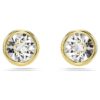 Imber Stud Earrings Round Cut, White, Gold-Tone Plated Imber Stud Earrings Round Cut, White, Gold-Tone Plated