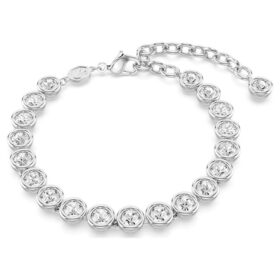 Imber Tennis Bracelet Round Cut, White, Rhodium Plated Imber Tennis Bracelet Round Cut, White, Rhodium Plated